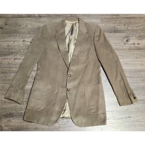 Vintage 90s Lanvin Paris Feather Suede Designer Suit Jacket Coat Blazer Mens 40R